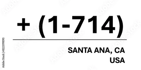 Fototapeta Area Code for SANTA ANA (1-714)