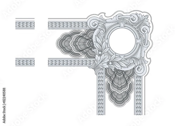Obraz Corner Engraving Vintage vector