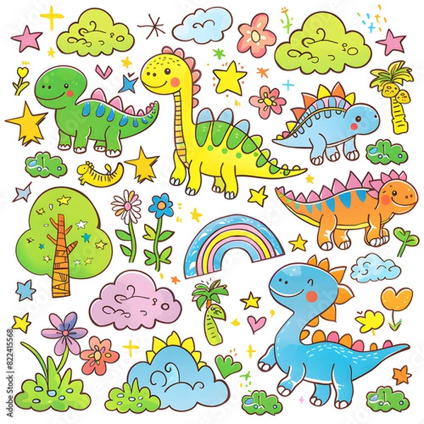 Fototapeta Cute Patterns for Kids