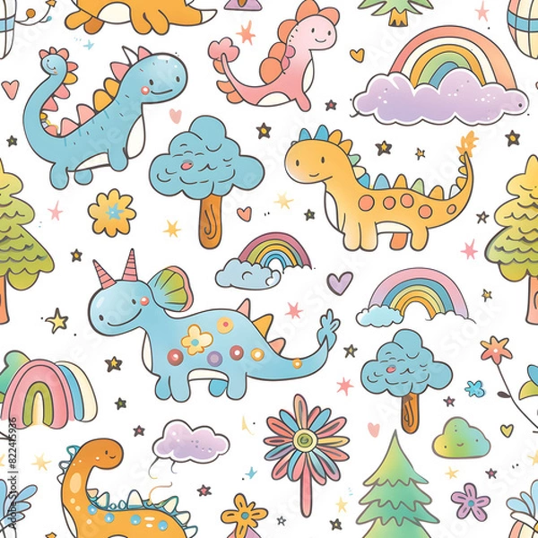 Fototapeta Cute Patterns for Kids