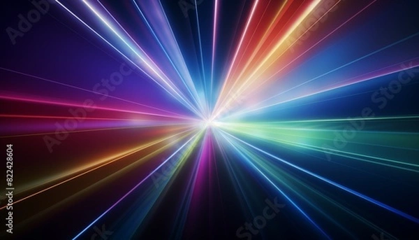 Fototapeta abstract rainbow background with rays