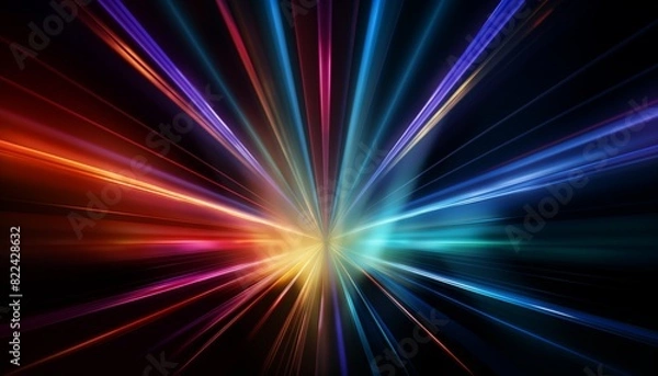 Fototapeta abstract rainbow background with rays