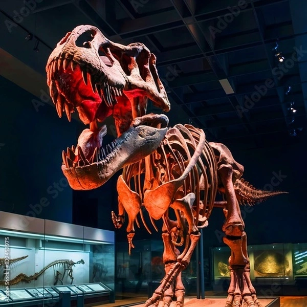 Obraz excavations of dinosaur. The remains of the skeleton found images 