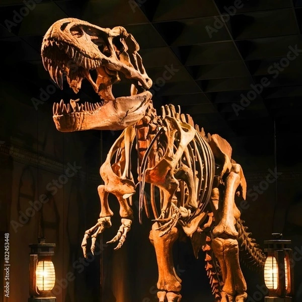 Obraz excavations of dinosaur. The remains of the skeleton found images 