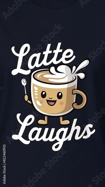 Obraz Latte Laughs tshirt design with cliparts
