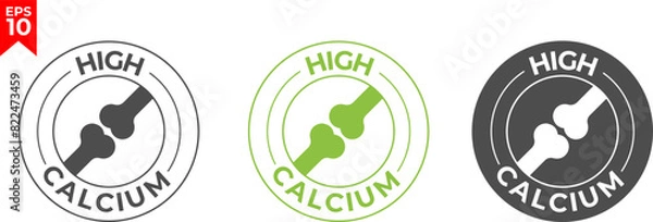Fototapeta High calcium icon. Flat vector illustration.
