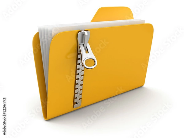 Obraz Folder and list with zipper (clipping path included)