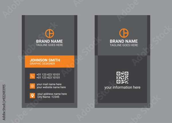Fototapeta vertical creative business card design template