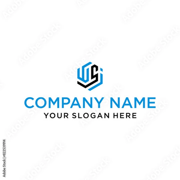 Fototapeta WSI letter shaped hexagon and cube logo with letter design for company identity