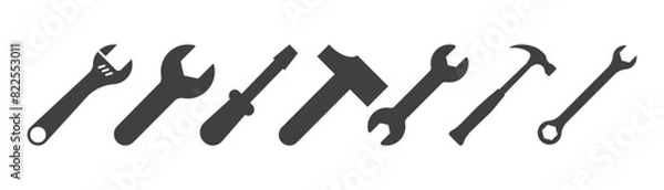 Fototapeta set of tools icons on white background