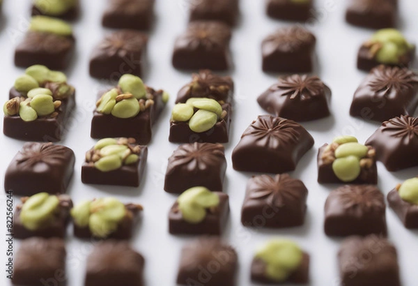Fototapeta  homemade chocolates with pistachios
