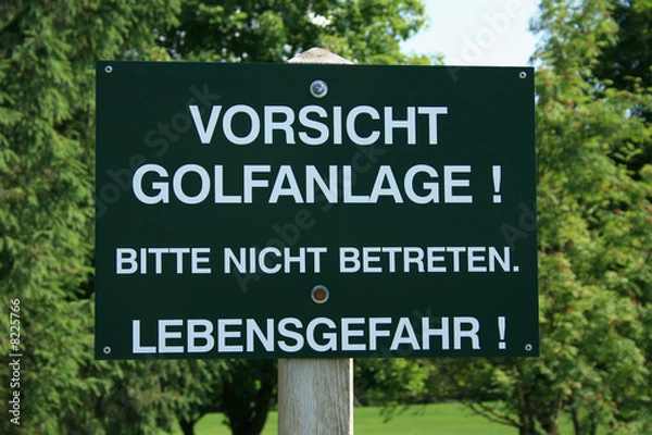 Obraz Vorsicht Golfanlage