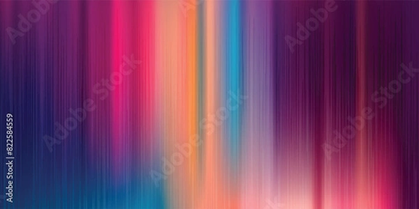 Obraz Rainbow gradient vertical stripes with fade out effect on white background. Many random transparent overlapped colorful lines. Vector illustration