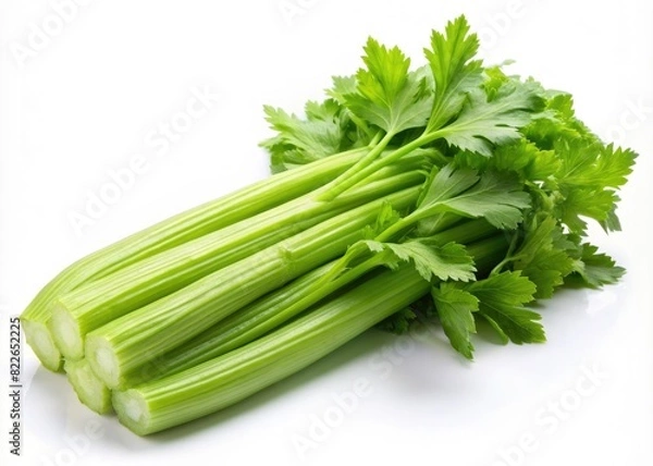 Fototapeta Bunch of Celery on White Table. Generative AI