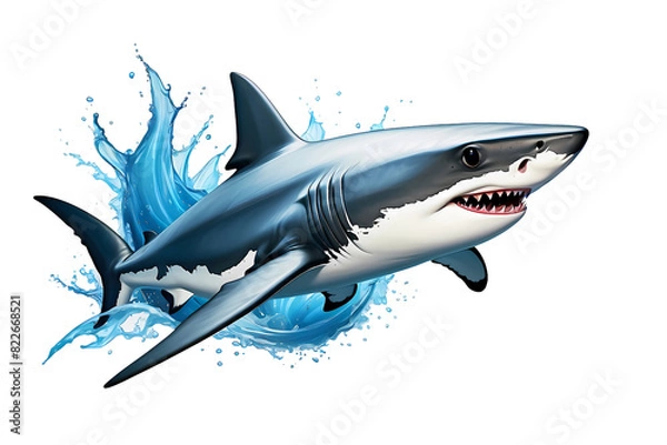 Obraz Beautiful painting and illustration of a cool and beautiful and funny shark