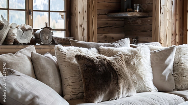 Fototapeta Living room home decor (pillows)