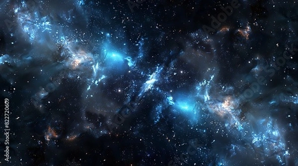 Fototapeta Enchanting Cosmic Dreamscape: Nebulous Black Background with Celestial Stars and Deep Space Elements for Sci-Fi and Fantasy Concepts
