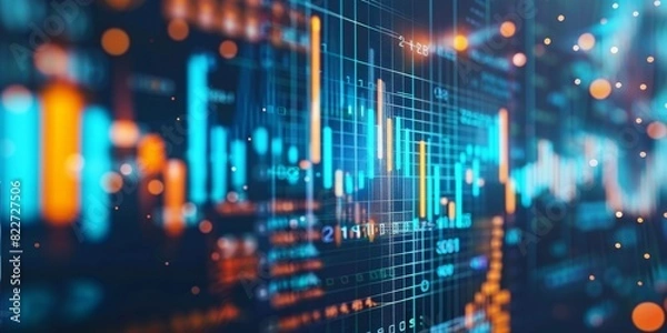 Fototapeta  Global network data banking analytics Analyzing financial investment plan in relation to economic growth.