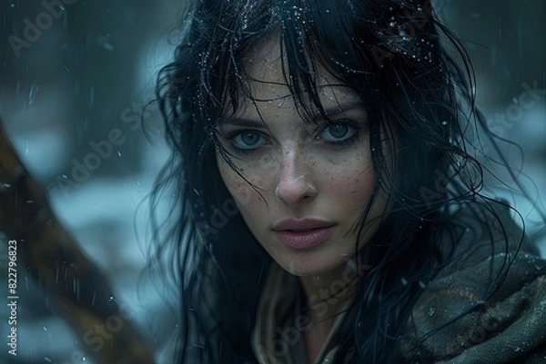 Fototapeta Grimdark Forest Enchantment: Mystical Girl in Robes