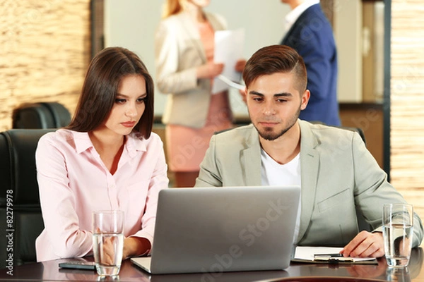 Fototapeta Business people working in conference room
