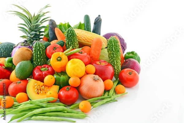 Fototapeta 新鮮な野菜と果物