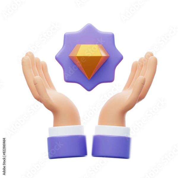 Obraz 3D Customer Satisfaction creates value