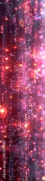 Obraz An abstract technology concept backdrop, cyber security, data protection against hackers. 