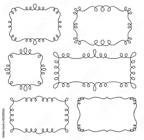 Fototapeta Collection of decorative loop frames