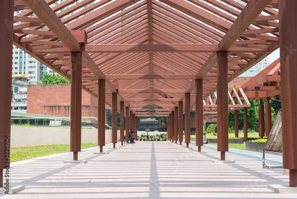 Obraz wooden corridor structure