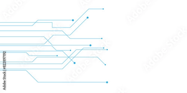 Fototapeta Abstract background electronic printed circuit board, with dot and connection line.