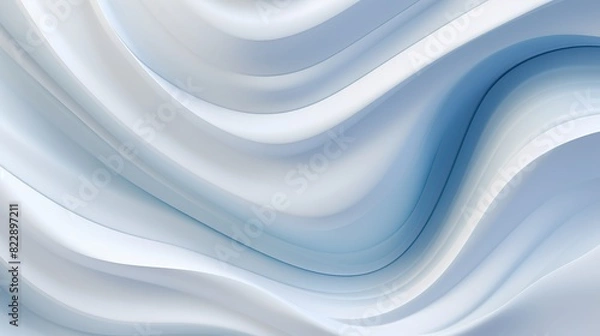 Fototapeta Dynamic white swirl background: corporate business concept for presentation, printing, business cards, banner - stylish and abstract 3d rendering and illustration.


