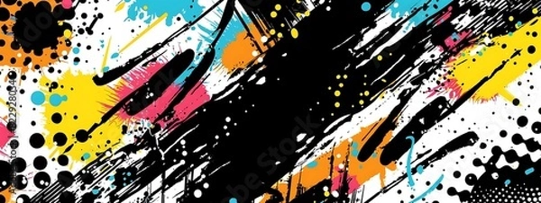 Obraz abstract grunge background design with  brush halftone texture