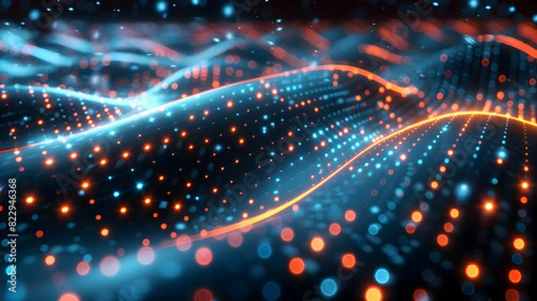 Obraz Abstract Digital Art: Glossy Planning Data Points Representing Precision and Innovation in Production Planning Technology