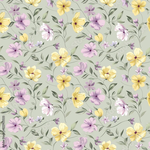 Fototapeta Floral variety color, form natural, seamless fabric pattern.