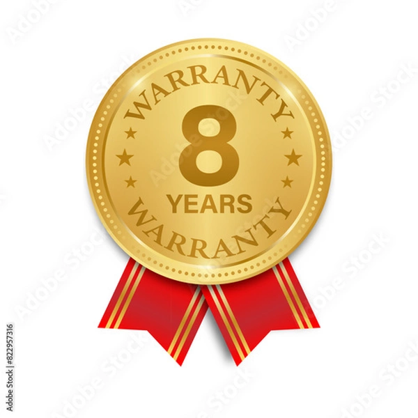 Obraz 8 Years Warranty. Warranty Sign. Vector Illustration Isolated on White Background. 
