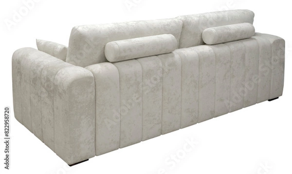 Fototapeta Sofa isolated on white background. Back view. Including clipping path