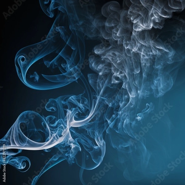 Obraz Abstract smoke isolated on black