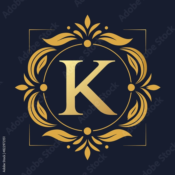 Fototapeta Luxurious letter logo design vector Icon illustration