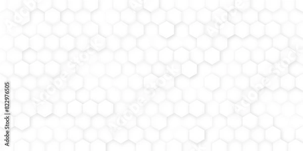 Fototapeta Black and white hexagon honeycomb seamless pattern
