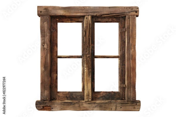 Obraz Wooden window isolated on a white background