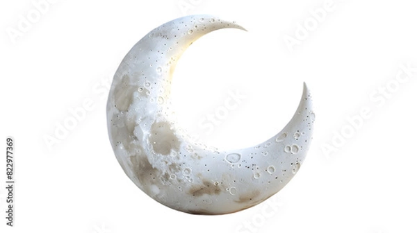 Fototapeta 3d moon shape isolated on a transparent background