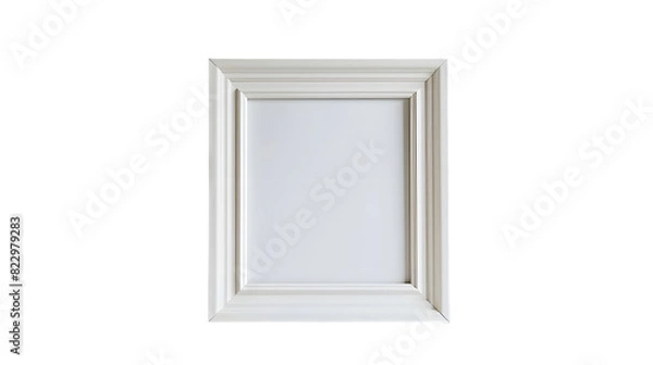 Fototapeta modern minimalist simple white picture frame isolated on a transparent backgrounds