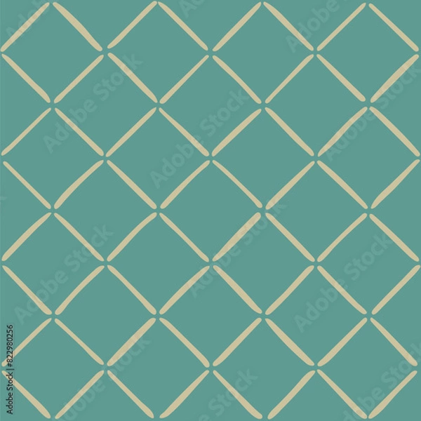 Fototapeta yellow hand drawn diagonal stripes. blue geometric repetitive background. vector seamless pattern. folk decorative art. fabric swatch. wrapping paper. continuous design template for linen, textile