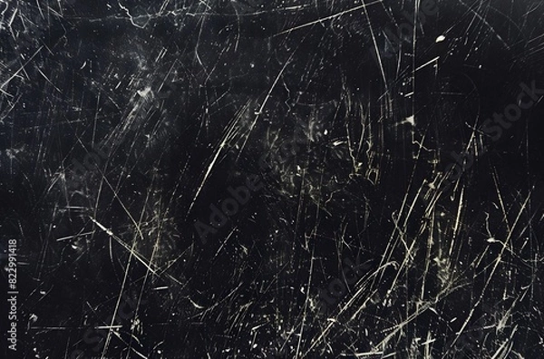 Fototapeta Grunge Texture Black Background with White Scratches
