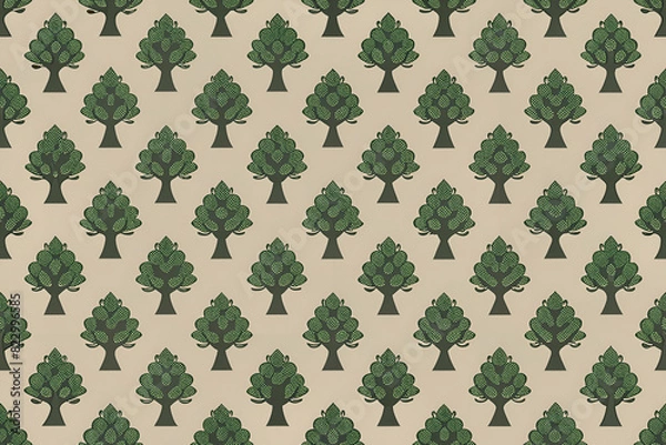 Obraz simple seamless tree Icon pattern.