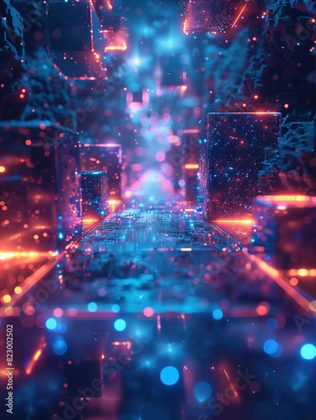 Obraz Tech Matrix Computer Backgrounds, Futuristic Desktop Wallpapers, Robot Electronics Desktop Images, Technology Theme Bundle, Abstract Digital Backgrounds, Suitable for Web with Technological Abstract I