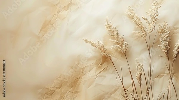 Fototapeta Plain beige background with a minimal pattern,