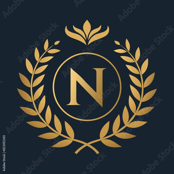 Fototapeta Luxurious letter logo design vector Icon illustration