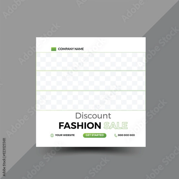 Fototapeta New modern fashion  sale social media post design for advertisement  with a cool design element and  gradient colors.