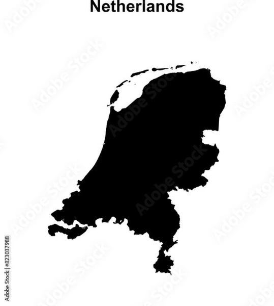 Fototapeta Netherlands blank outline map design